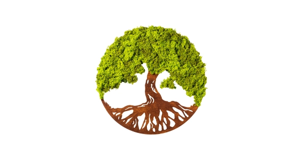 Dřevěná dekorace na zeď - STROM ŽIVOTA, 44 x 1 x 44 cm 